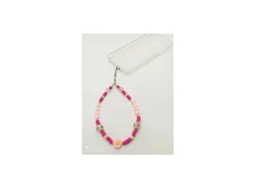 Bijou de portable rose/doré/Murano "LOVE KISS""