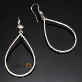 Boucles d'oreilles en Argent 61 Goutte d'Eau Martelée Inspiration Karuni
