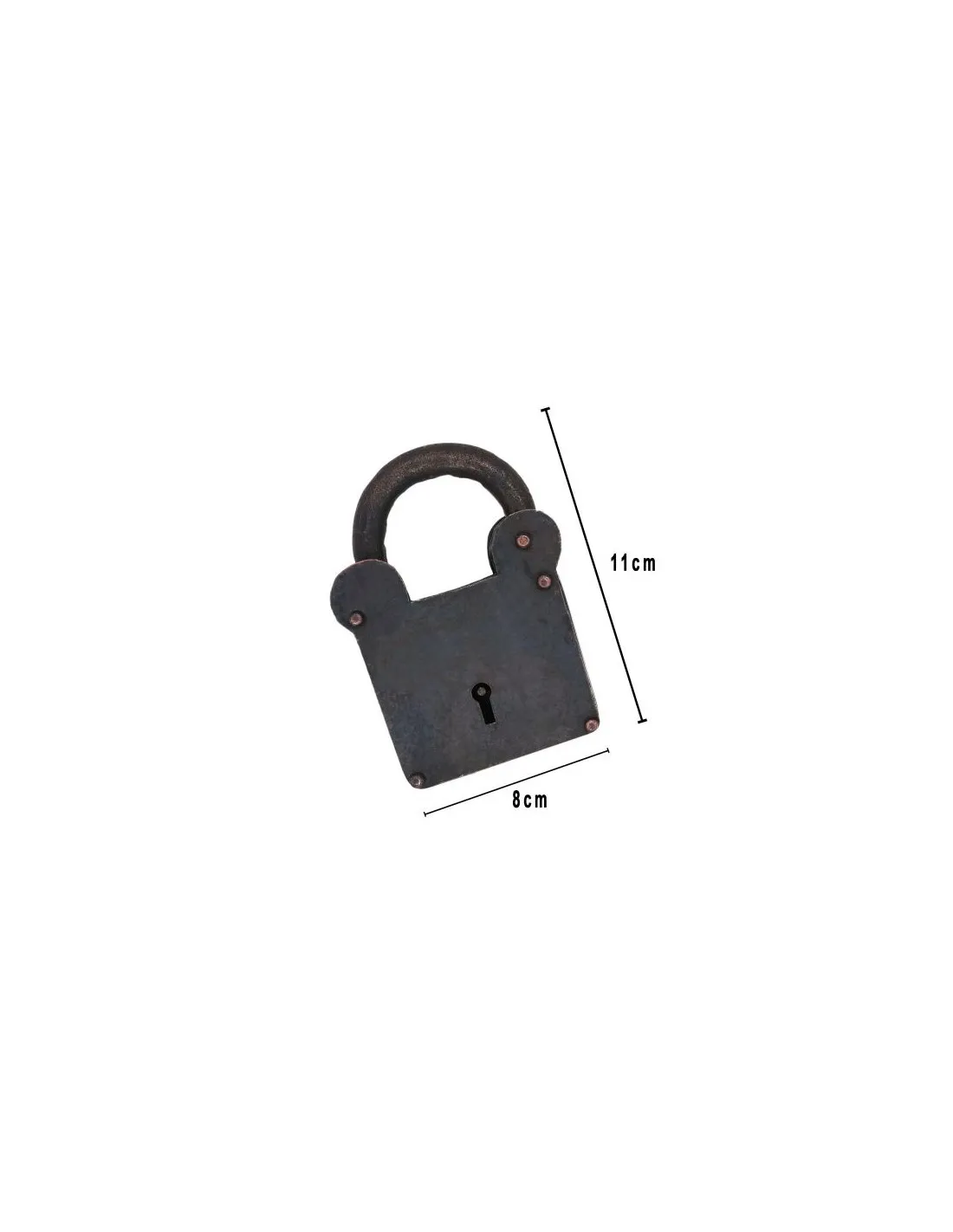 Cadenas médiéval carré à clés, fer forgé ⚔️ Boutique Épées