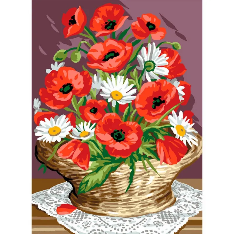 Canevas Royal Paris - Basket of Poppies - Anchor