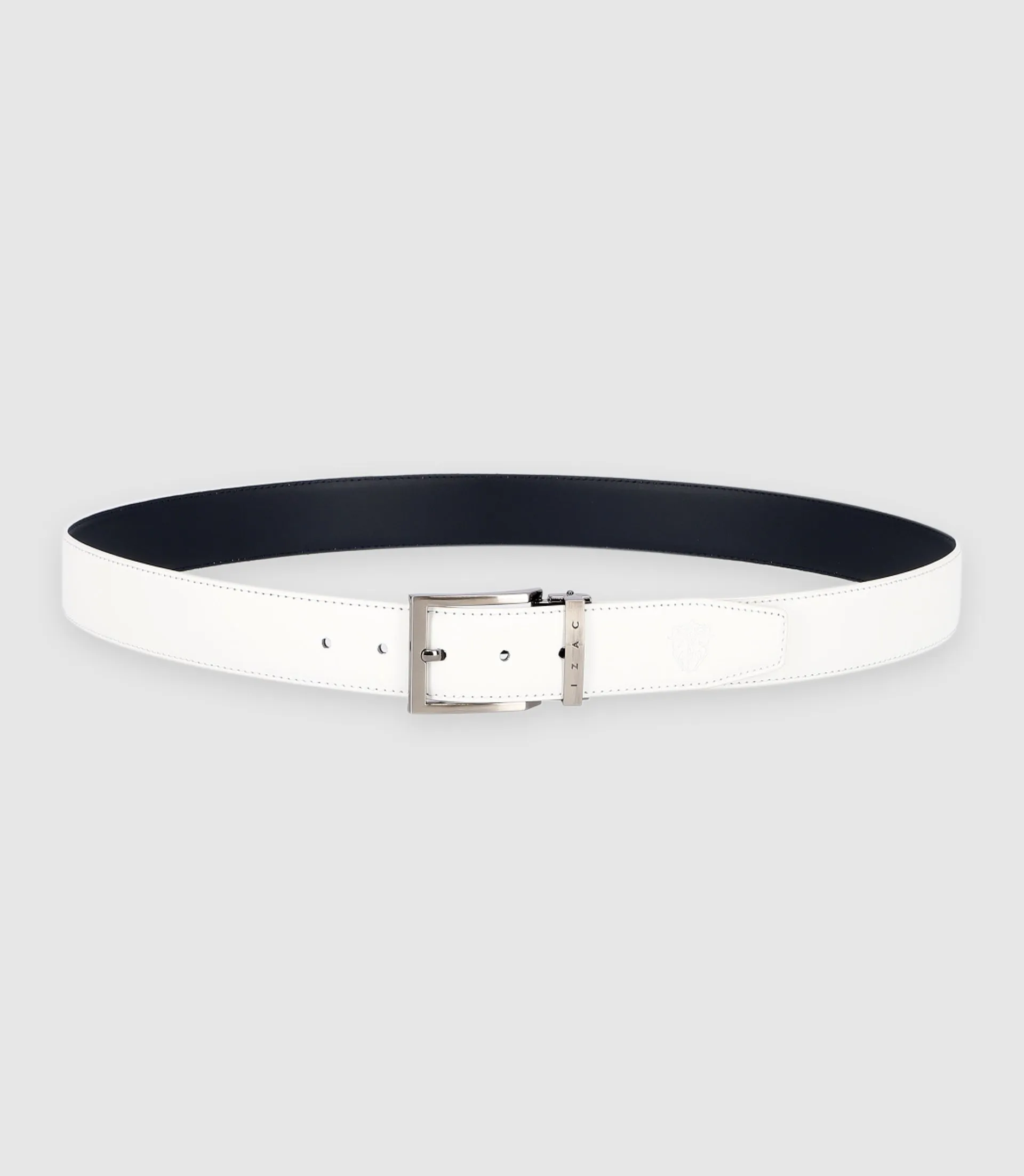 Ceinture 35mm en cuir blanche et marine NAME