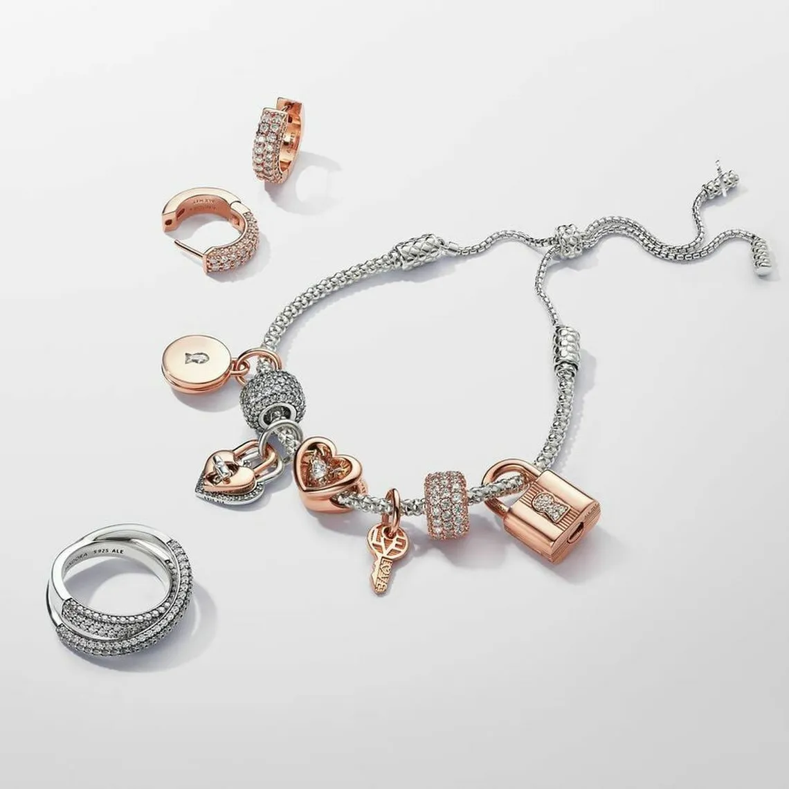 Charm Disney x Pandora Cadenas cœur Mickey & Minnie - Argent | 3 Suisses