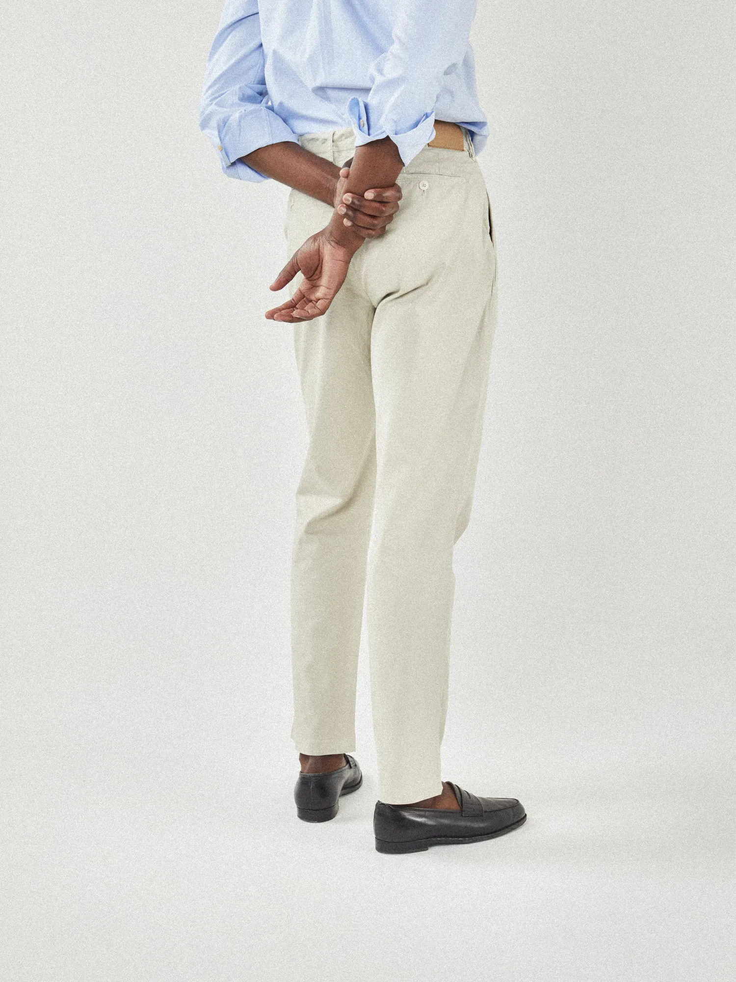 Chino 2 pinces toile d'été beige