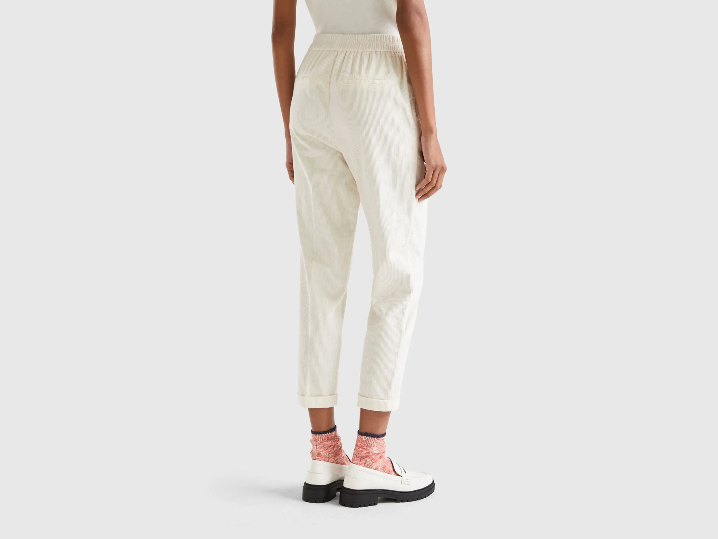 Chino en velours avec taille stretch
