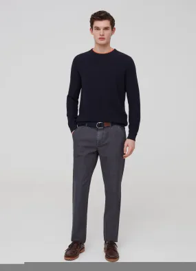 Chinos Homme | Regular-fit chino trousers in cotton and linen Gris foncé chiné | OVS