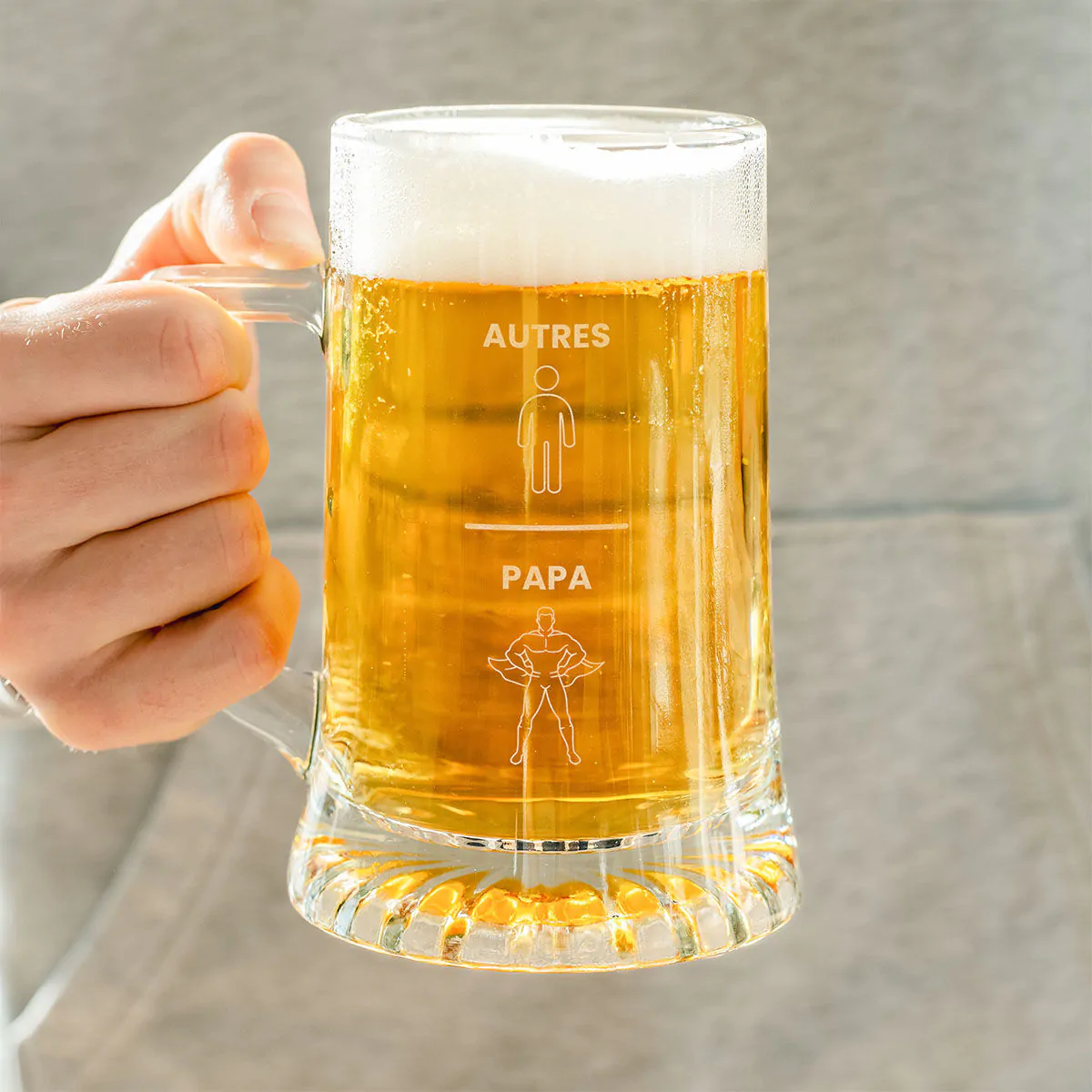 Chope de bière Super-héros personnalisée 