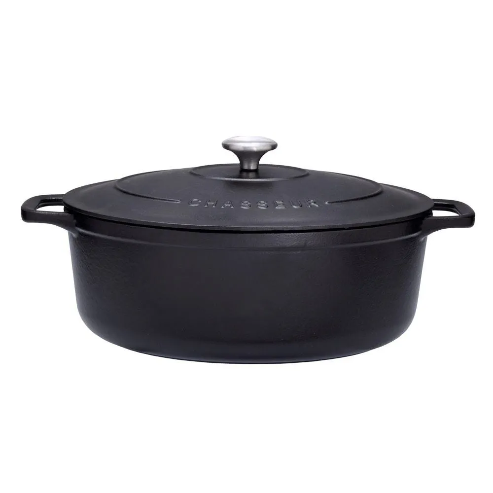Cocotte ovale 35cm chasseur noir interieur noir