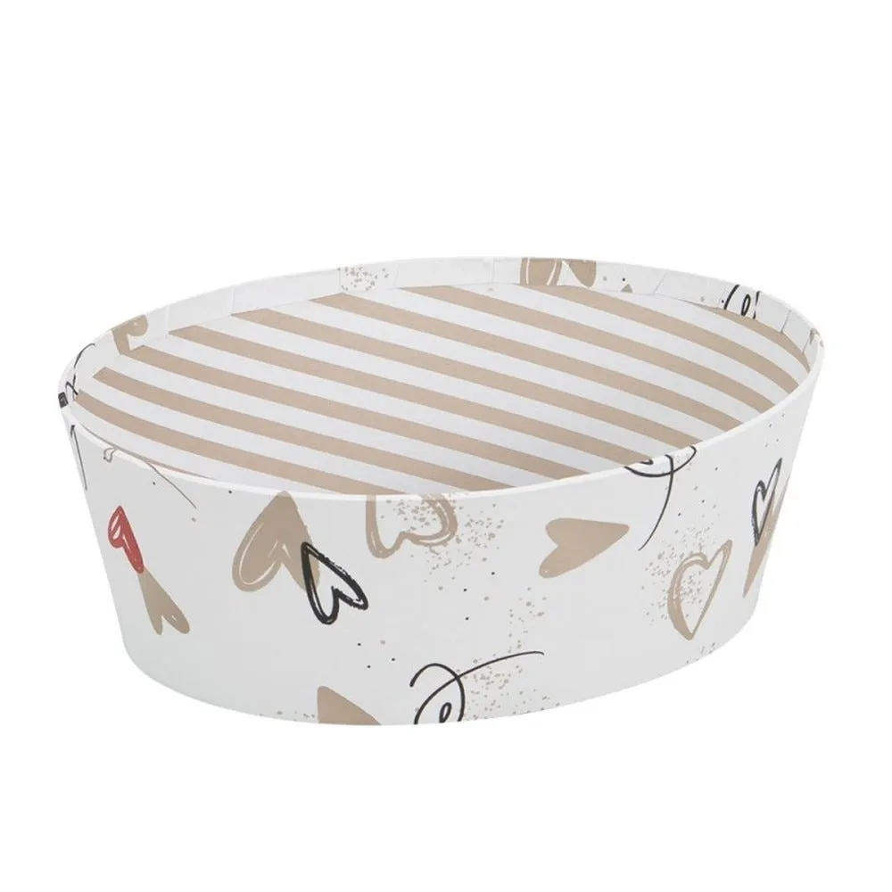 Corbeille ovale carton inconditionnelle 23,4x18,9cm