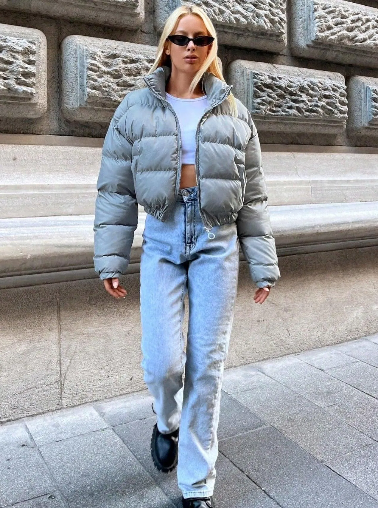 CROPPED PUFFER JACKET COUPE-VENT