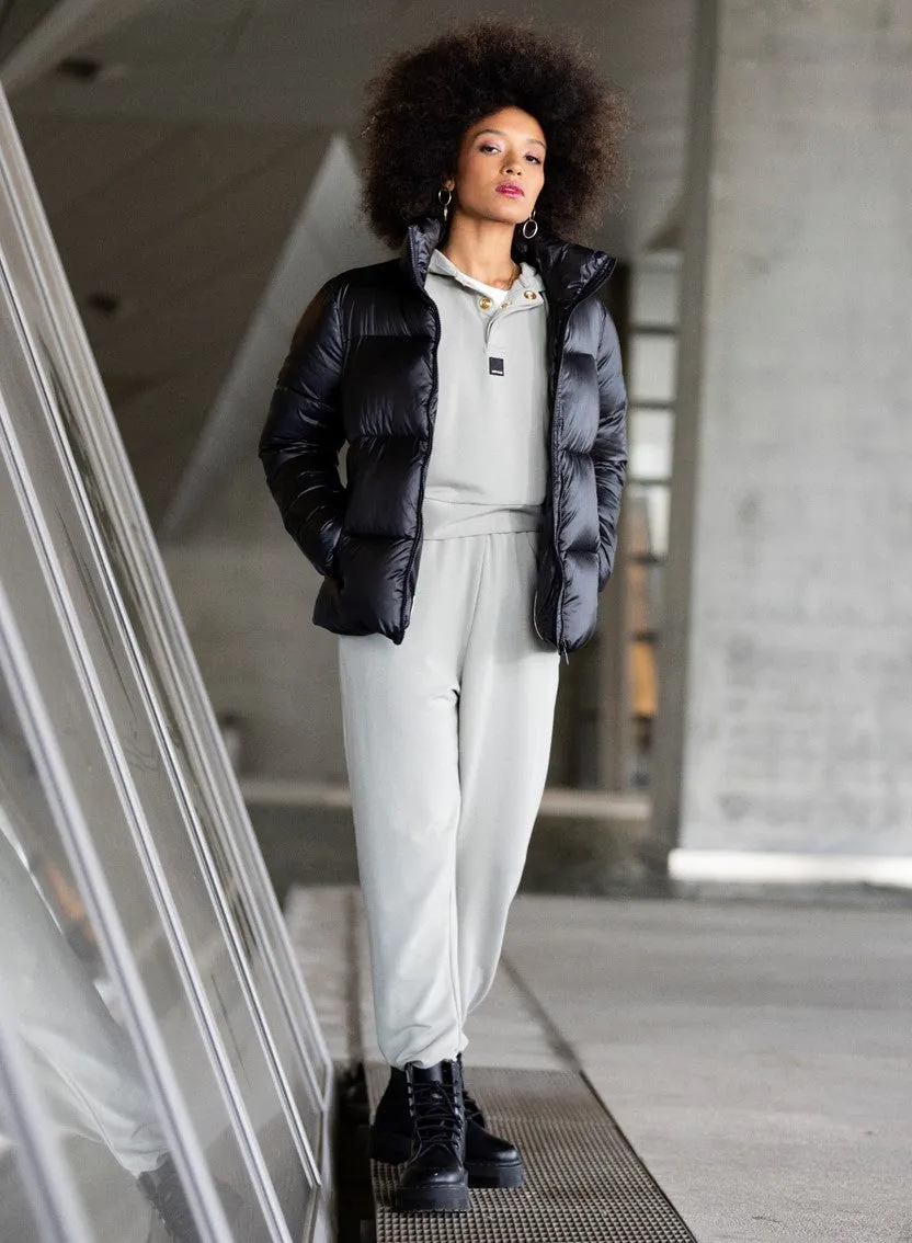 DOUDOUNE SATINEE RECYCLEE NOIR