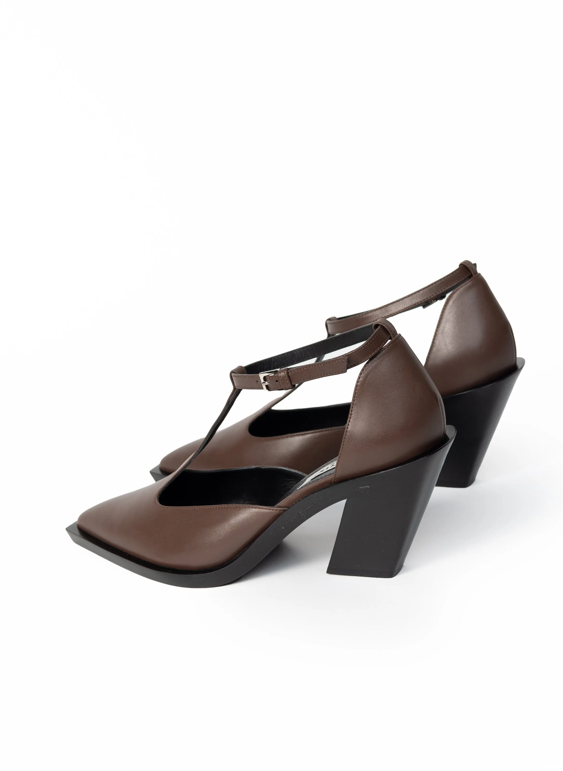 ELLEME  Escarpins éclair mary jane - Marron