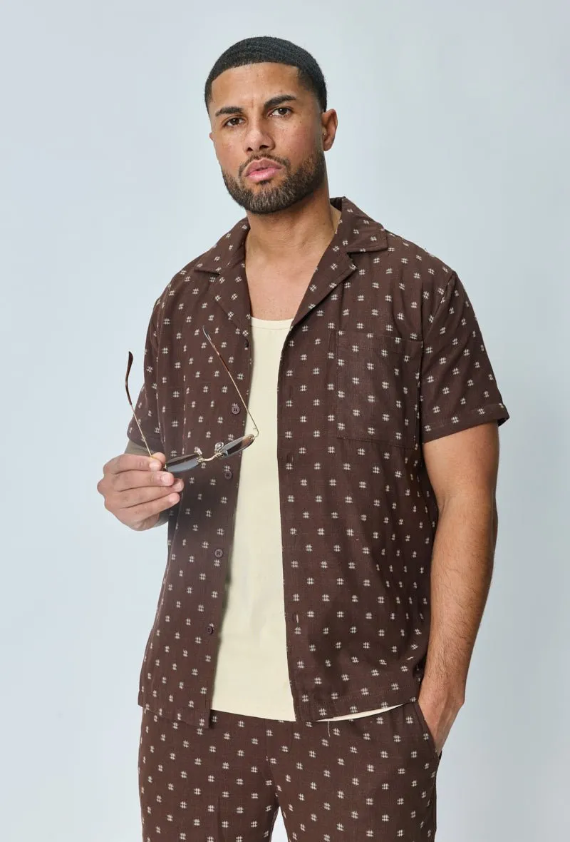 Ensemble short et chemise broder