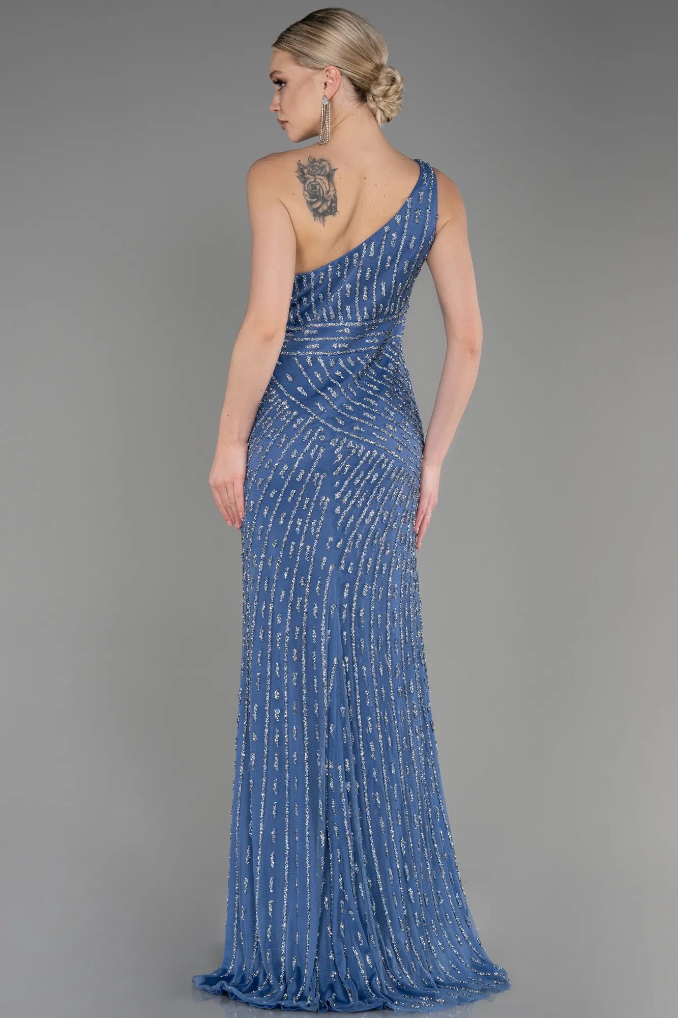 Haute Couture Longue Bleu Marine ABU3503