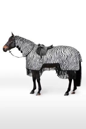 Horze Couverture d&#39;équitation anti-mouches Defender avec franges