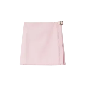 Jupe Kilt laine tissé motif prince de Galles texturé rose