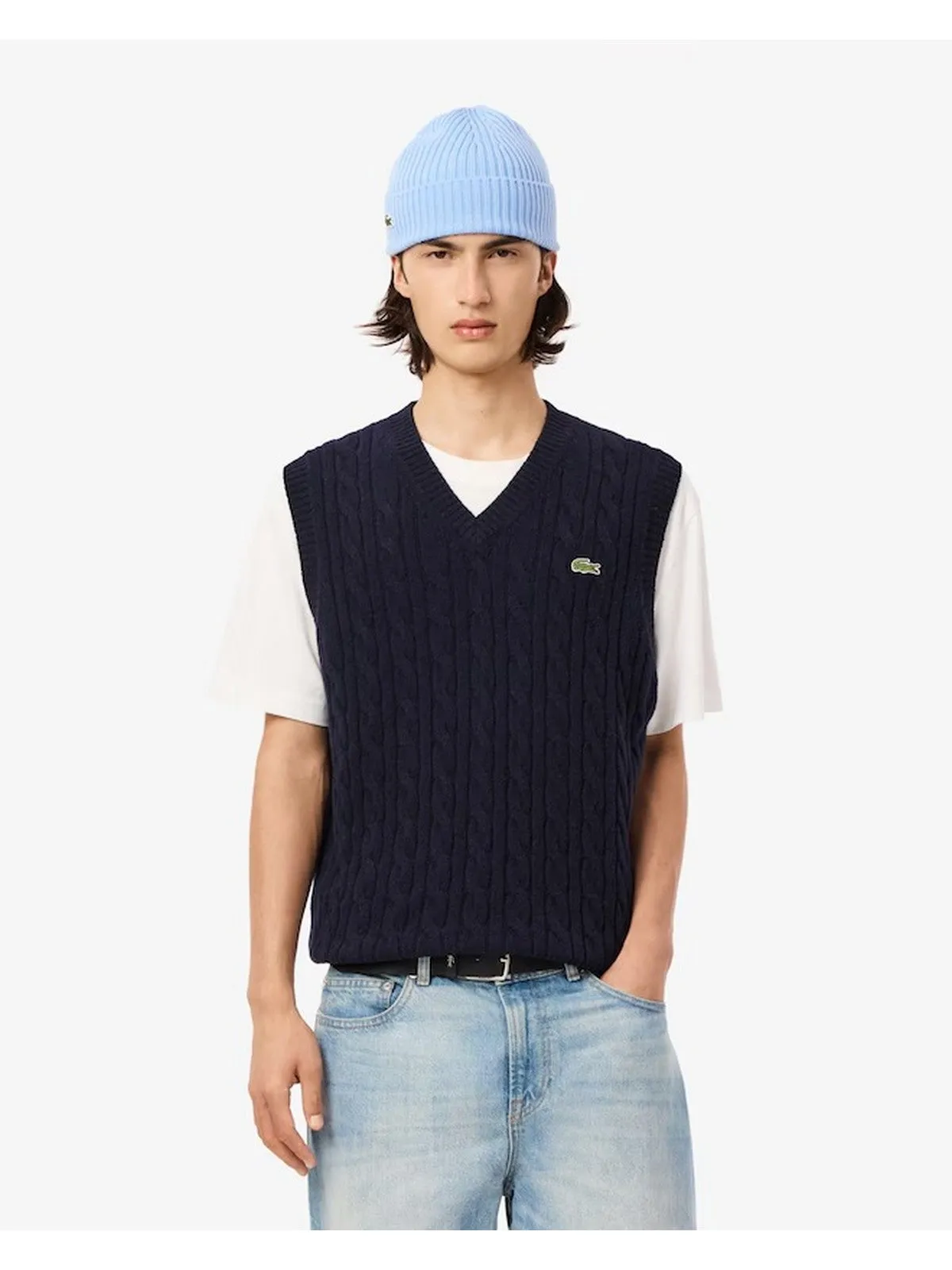 LACOSTE Gilet Homme AH3132 166 Bleu