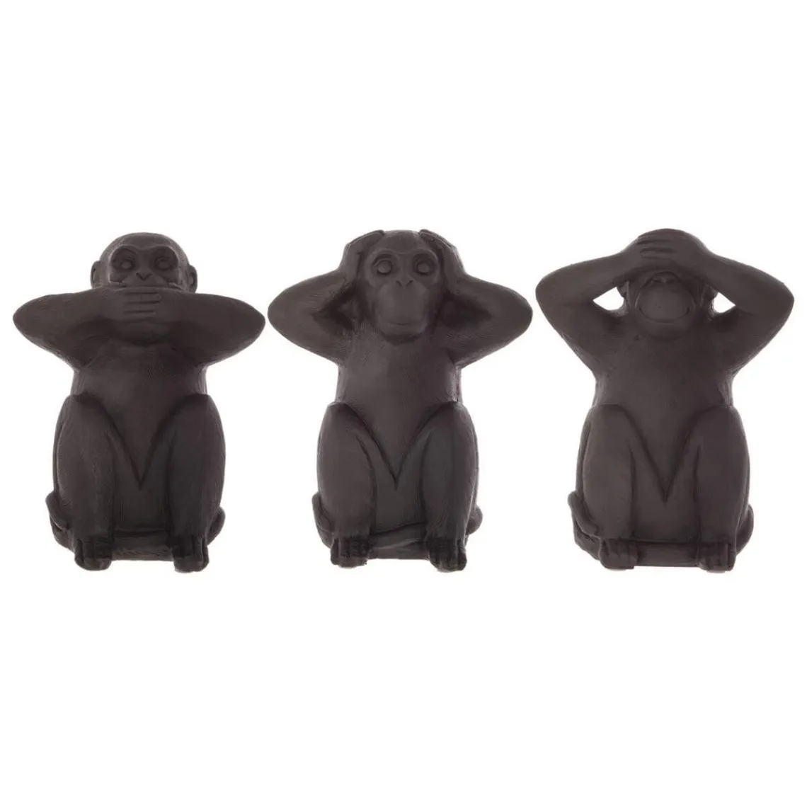 Lot de 3 singes sagesse en résine H23 | 3 Suisses