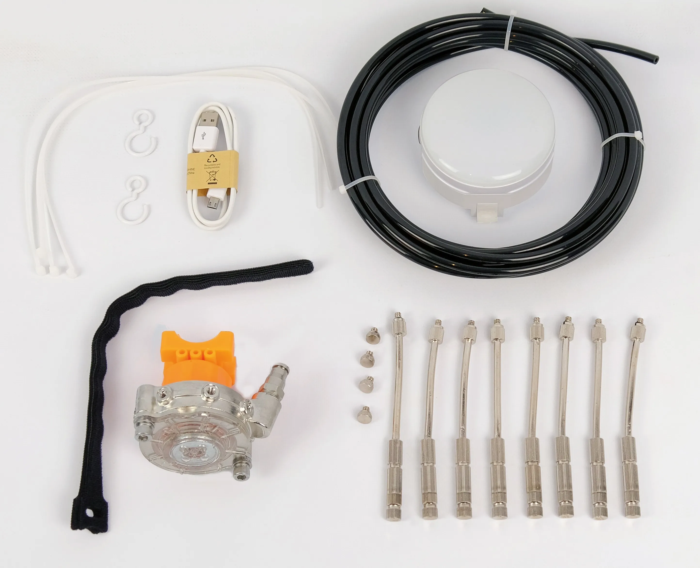 O'Fresh Kit parasol 8 buses avec lampe pour brumiseur haute pression pour parasol déporté
