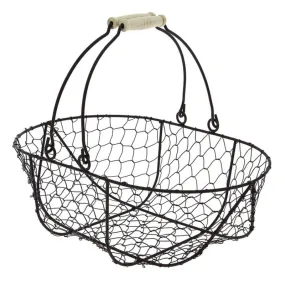 Panier Métal Noir Ovale 370x250mm - Créapak