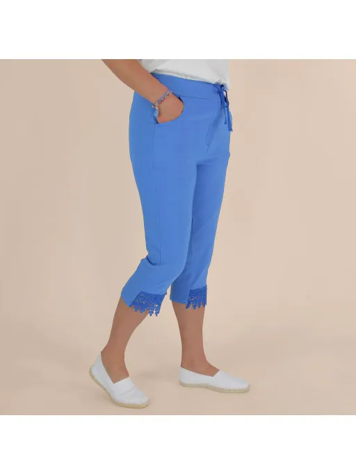 Pantacourt stretch été RENZO bleu royal