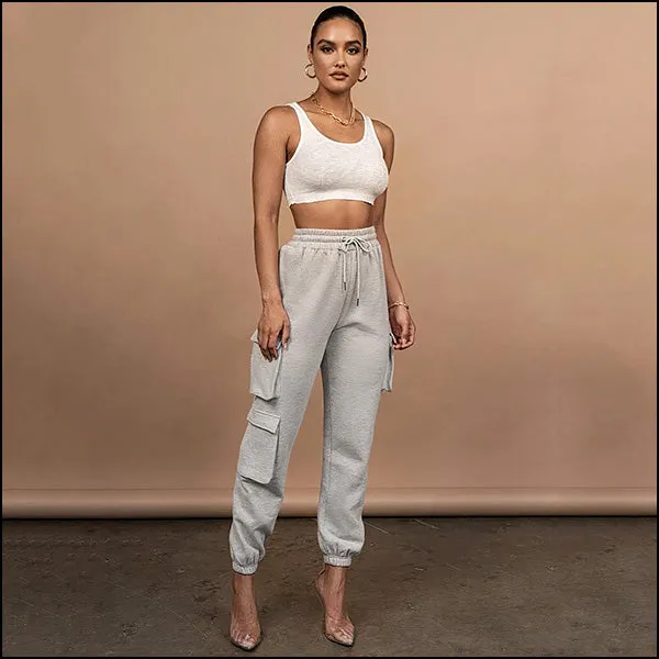 Pantalon Cargo Gris Femme
