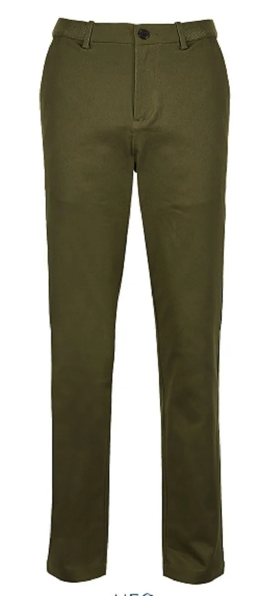 Pantalon chino taille élastiquée - Homme - 03178 - vert kaki intense 