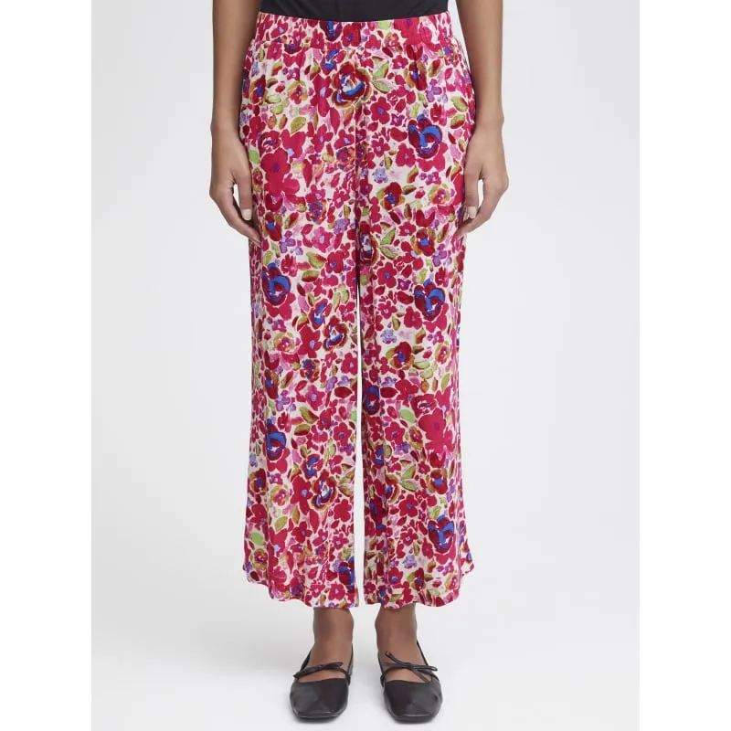 Pantalon fluide marrakech imprimés rose femme - Ichi | wimod