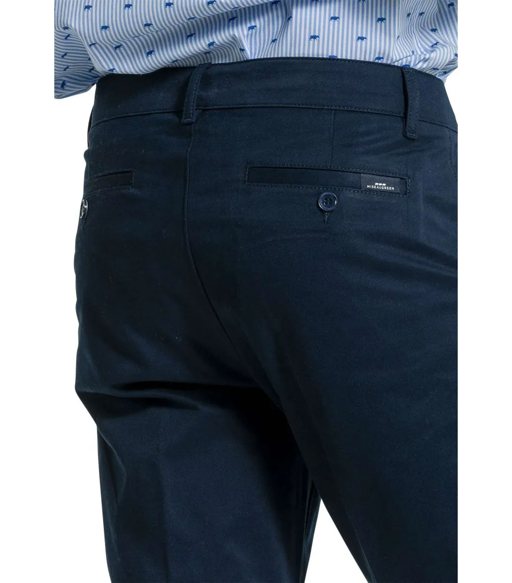 Pantalon Mise Au Green coton mélangé  marine