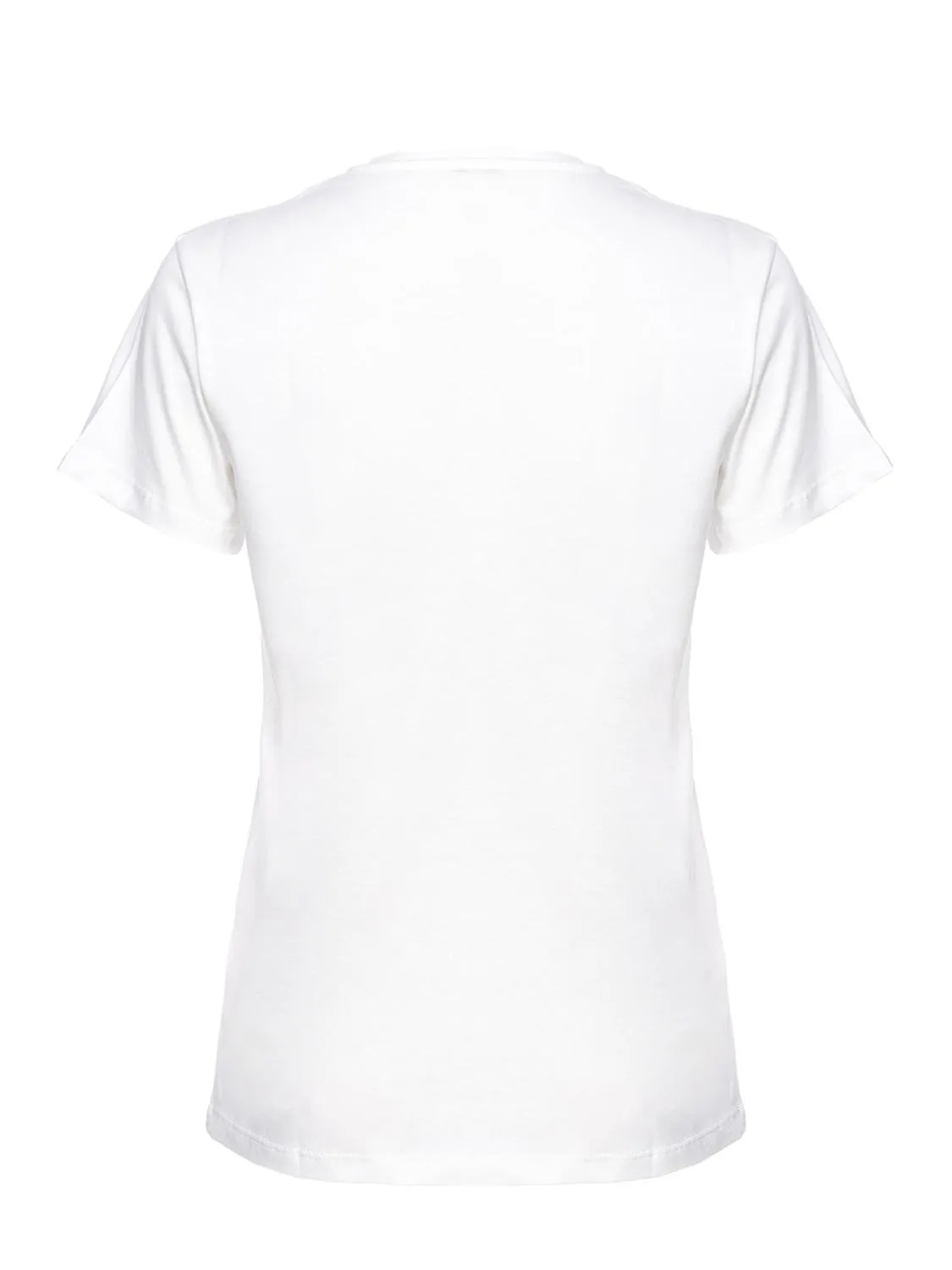 Pinko Trapani T-Shirt En Jersey Avec Coeurs Perlés Soie Blanche - Achetez À Prix Outlet!