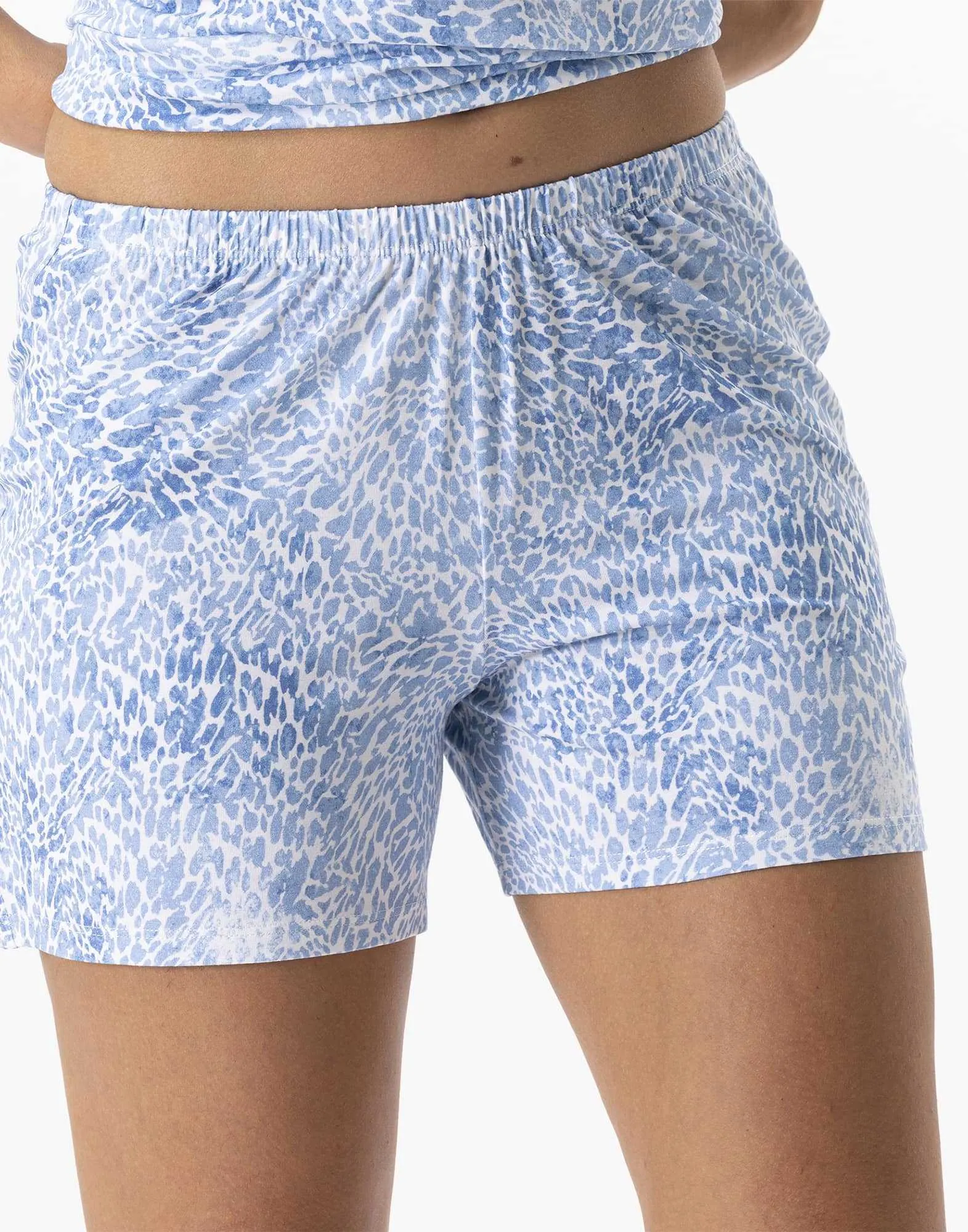 Pyjama short imprimé en viscose élasthanne VICTORIA 700 ciel