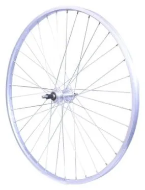 ROUE 650B 275  ARRIERE JANTE ALU SIMPLE PAROI ARGENT FREIN PATIN MOYEU ALU ECROUS ROUE LIBRE 3/5/6/7V.