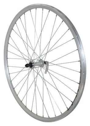 ROUE VTC 700X35 AVANT ER10 ALU DOUBLE PAROI MOY ALU ARGENT BLOCAGE