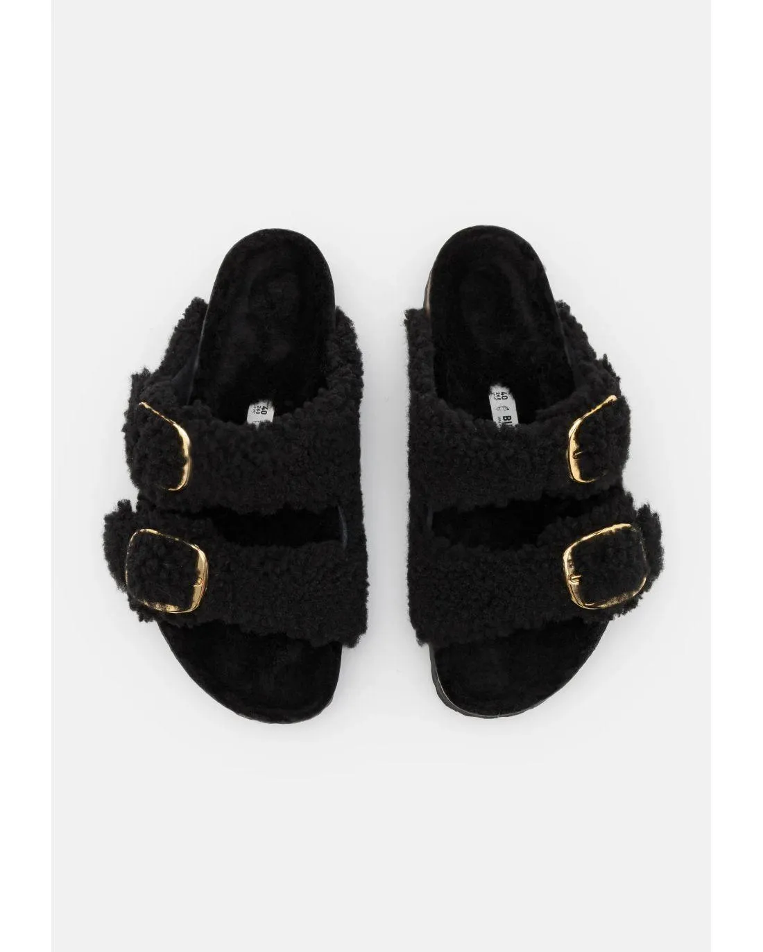 Sandales ARIZONA BIG BUCKLE TEDDY BLACK GOLD  - Birkenstock  | Chez Maman Rouen
