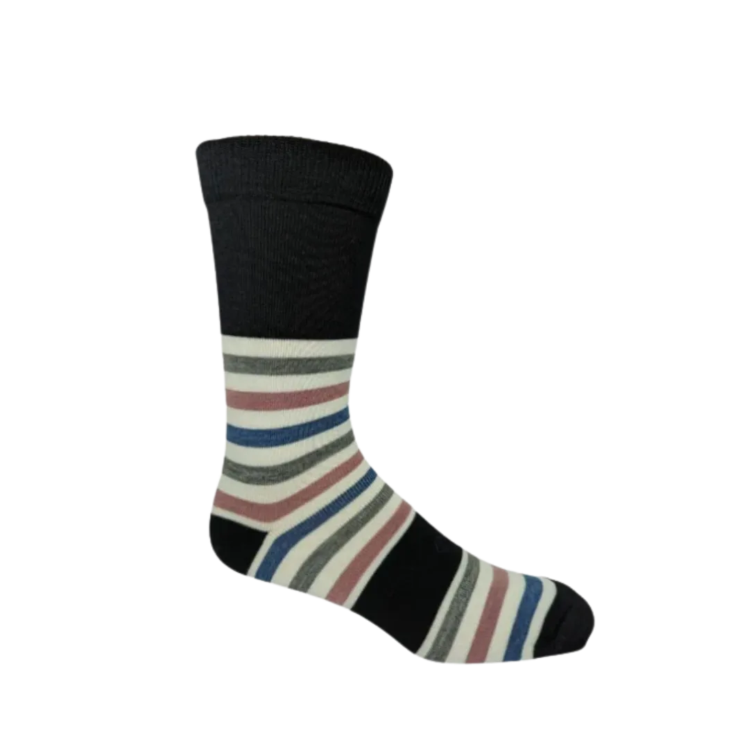 STRIPPY MRINOS CACHEMIRE noir
