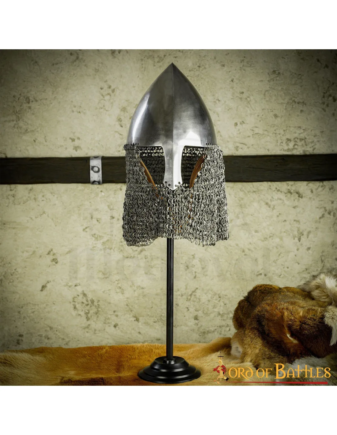 Support en fer pour casques, hauteur 63,5 cm. ⚔️ Boutique Épées