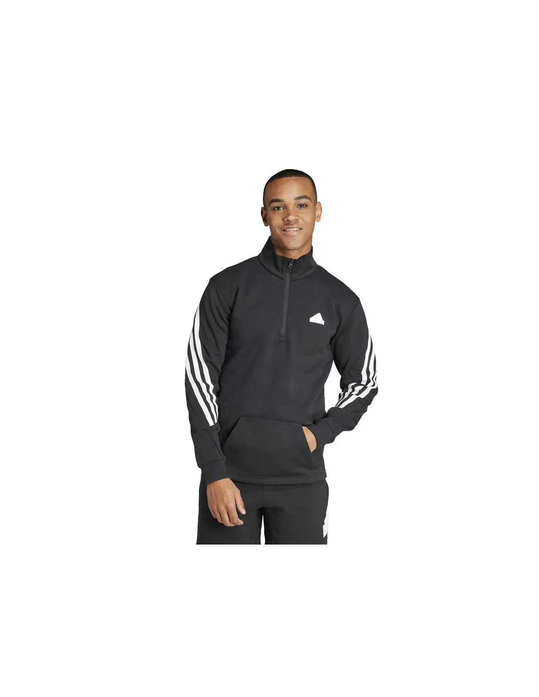 Sweat adidas Homme Future Icons 3 Band Halfzip Black