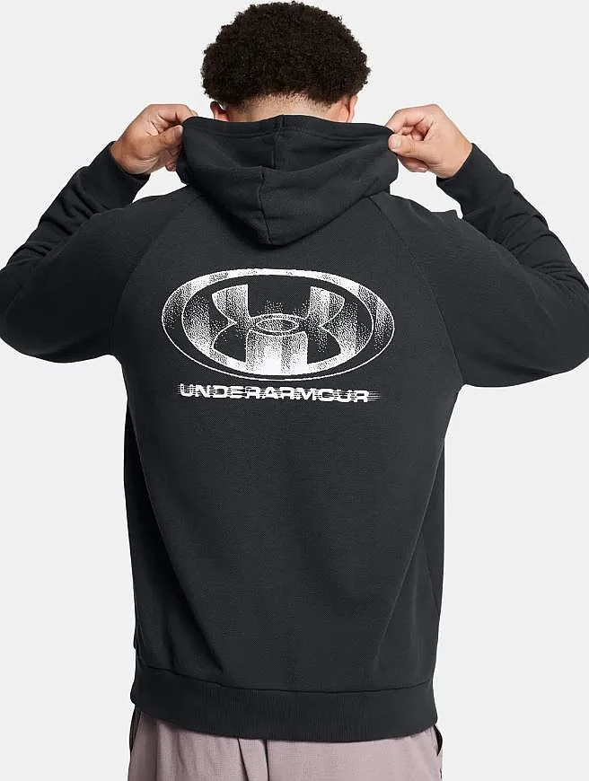 sweat-shirt Under Armour Rival Fleece Textured Glitch - Black/White - men´s