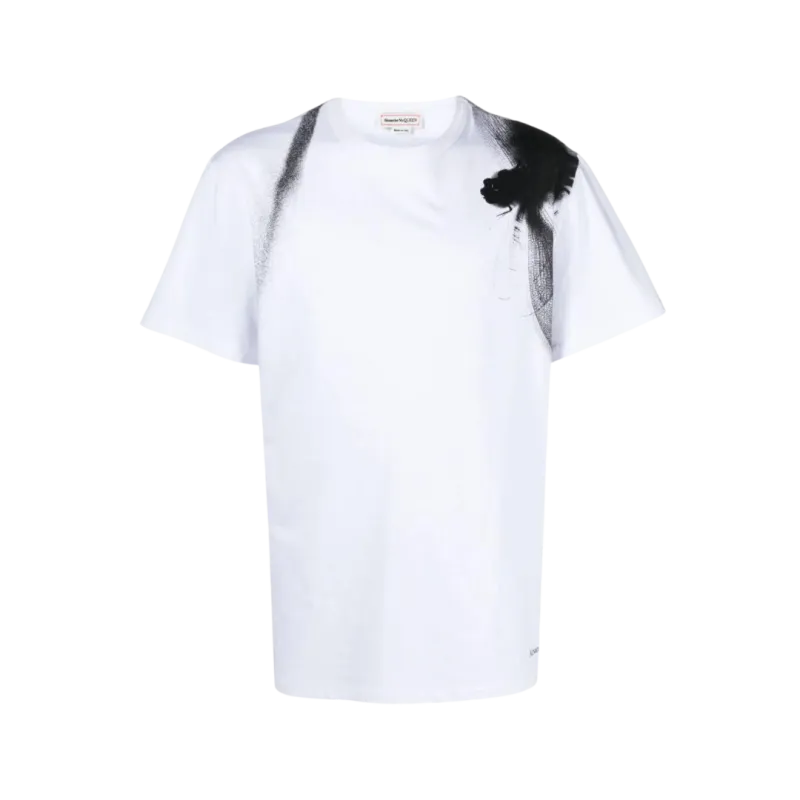 T-shirt jersey coton blanc harnais noir libellule